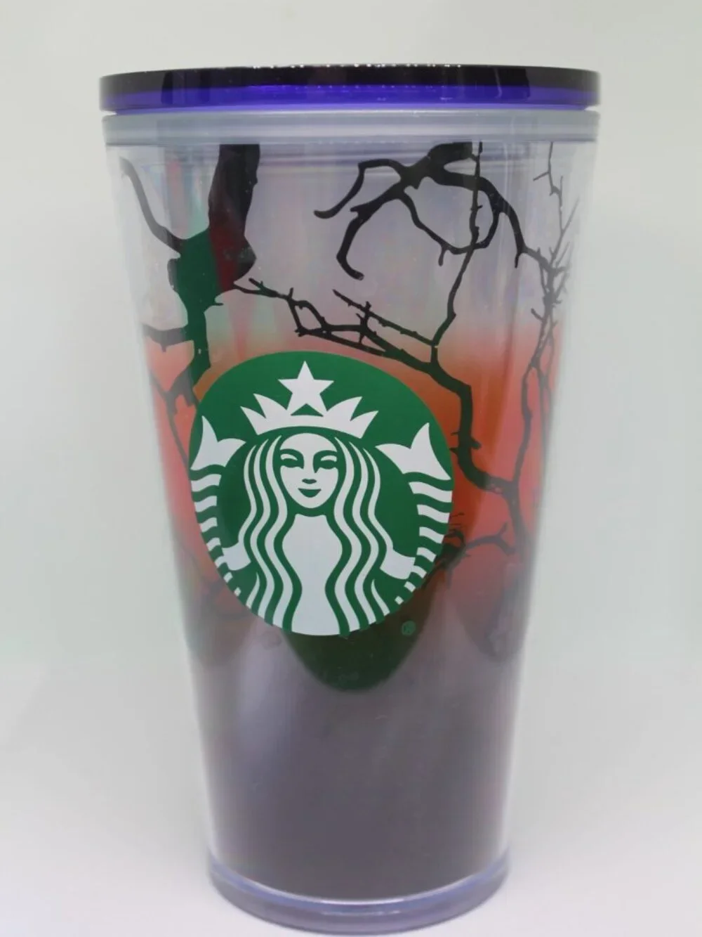Starbucks Halloween 2022 Glow In The Dark 16 oz Cup Raven's Perch NO STRAW